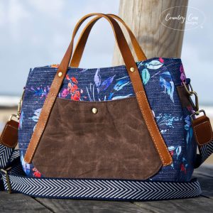 Yasmota handbag sewing pattern with leather handles