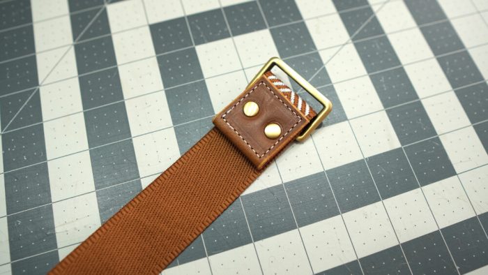 Making a leather and webbing bag strap