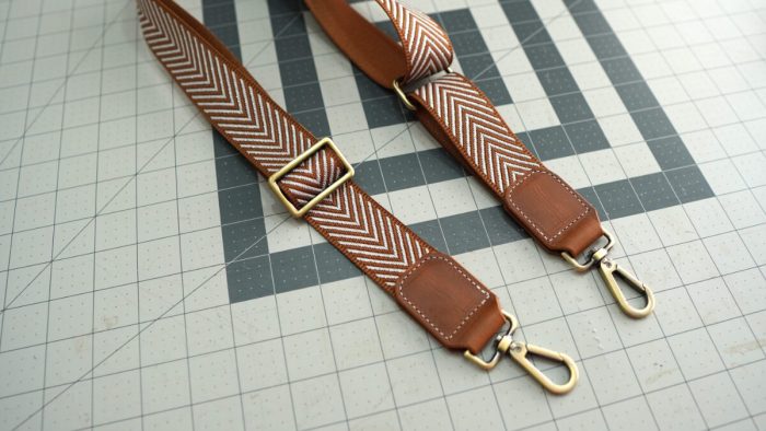 Leather and webbing bag strap