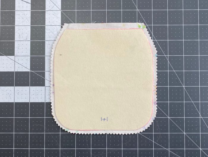 Flap with curves trimmed