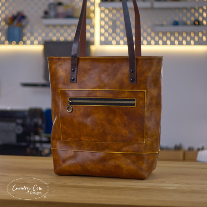 Tan Leather Industrial Tote