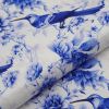 Water resistant cotton canvas with a blue bird and flowers print design