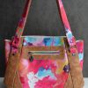 Bright splatter vinyl on a bag made by Silent Bear Stitching