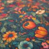 cotton canvas with a dark autumn floral print