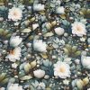 Flowing Bloom Oxford Fabric - Green Floral