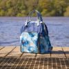 Glowing Blue Floral - Water Resistant Cotton Canvas