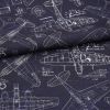 Cotton canvas with a plane blueprint design