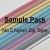 Colour Sample Pack No.5 Nylon Zip Tape - Black Teeth
