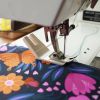 humpjumper under the foot of a sewing machine