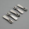 brushed silver metal zip pulls