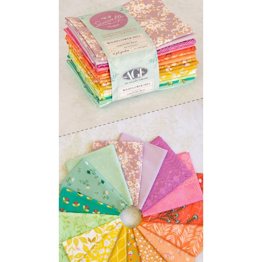 16 Piece Fat Quarter Bundle Wildflower Hill