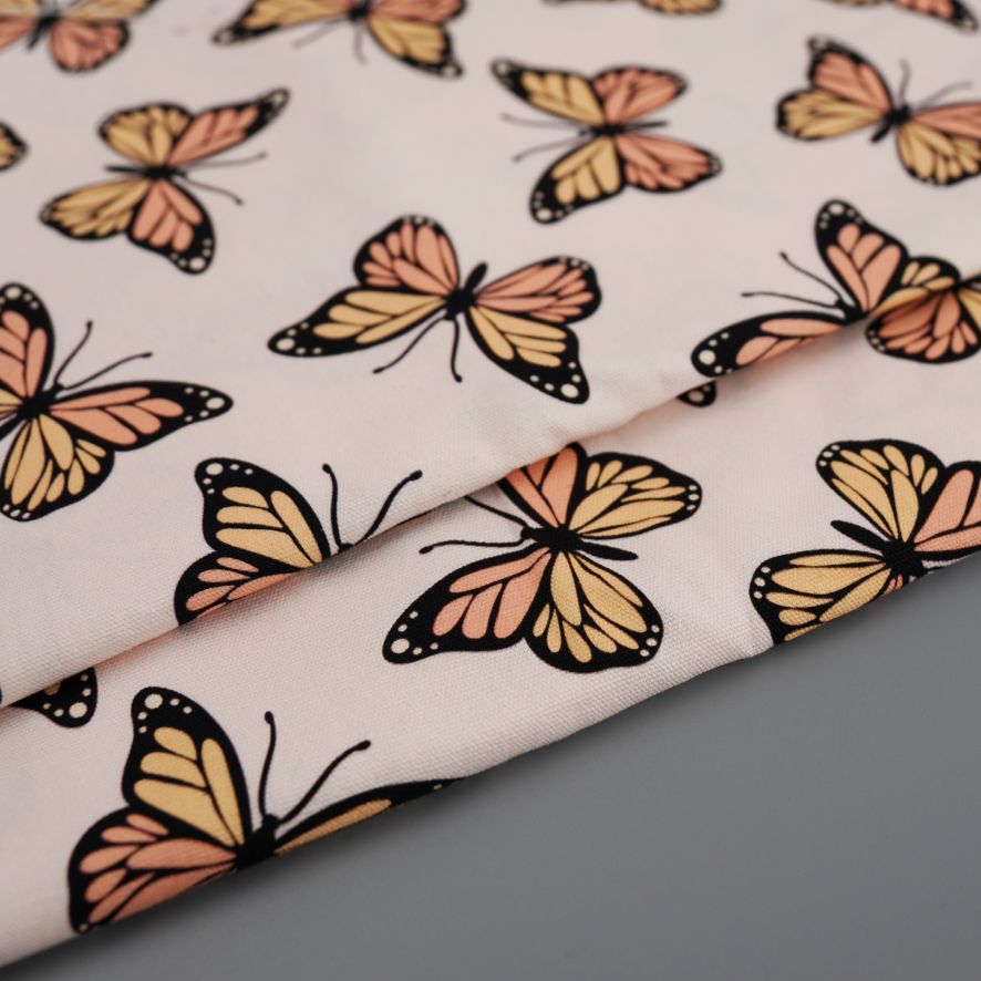 Water resistant canvas with butterfly print design