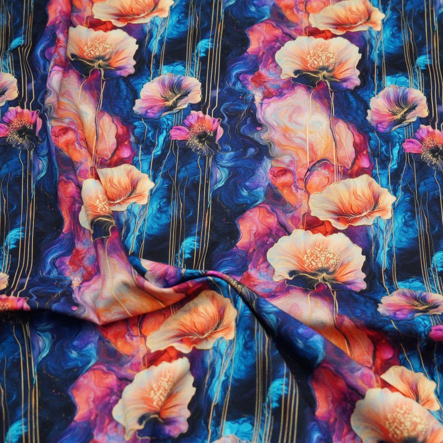 Printed Vinyl 1/2m Pre-Cut - Falling Flowers