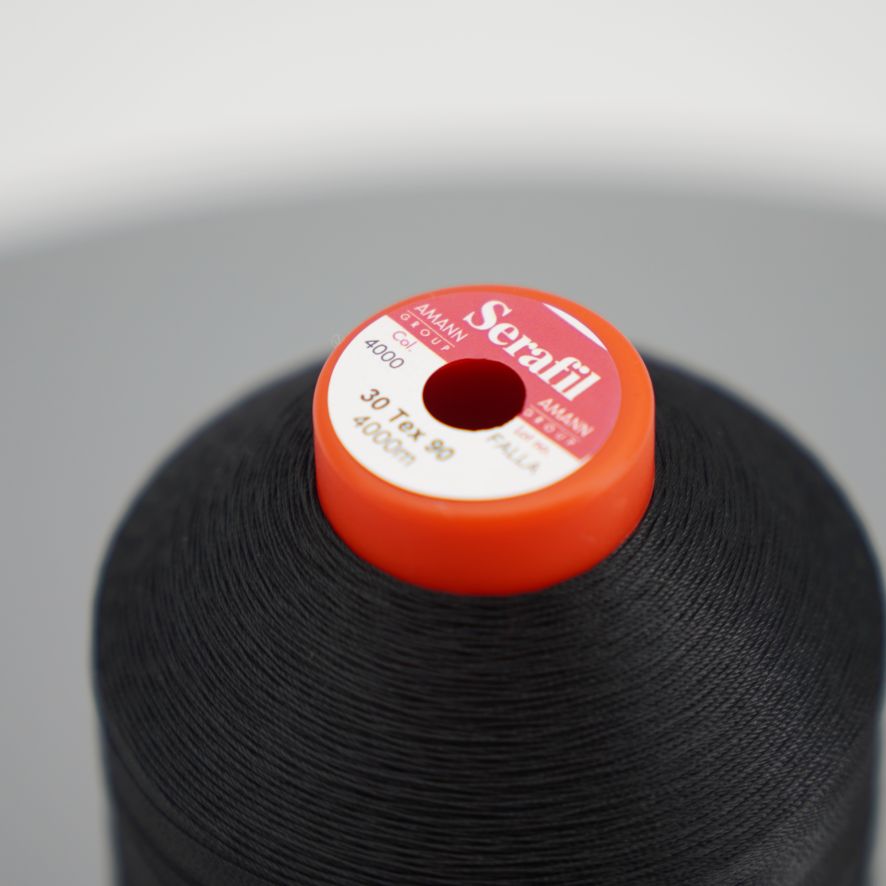 Serafil TEX 90 Bonded Polyester Thread Black 4,000m