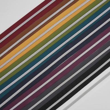 Zip tape in various colours with silver teeth