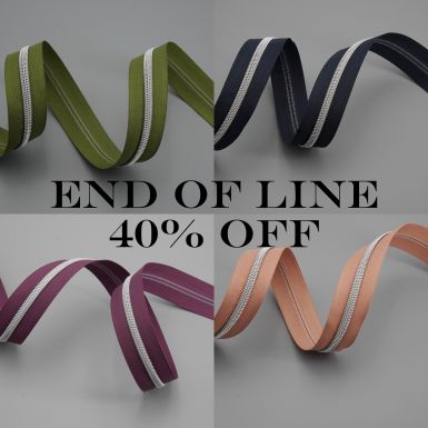 END OF LINE No.5 Nylon Zip Tape - Silver Teeth