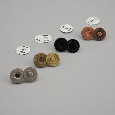 Magnetic snaps for bag making