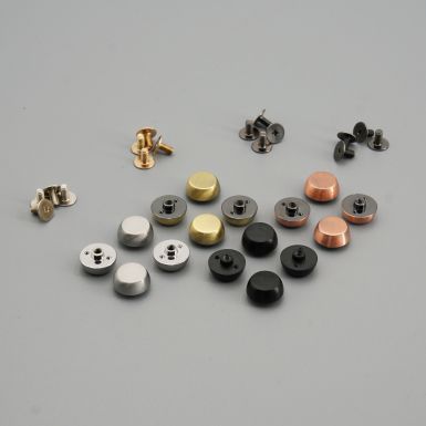 Metal screw bag feet in various colours