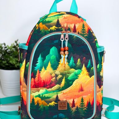 Front view of the Two Faced Backpack sewing pattern