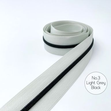 No.3 Nylon Zip Tape - Light Grey