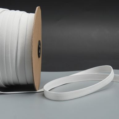 12mm (1/2") Braided White Elastic