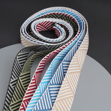 38mm Stripe Patterned Webbing - Various Colours