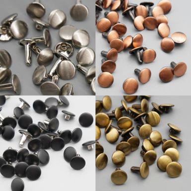 Metal rivets for bag making in various colours