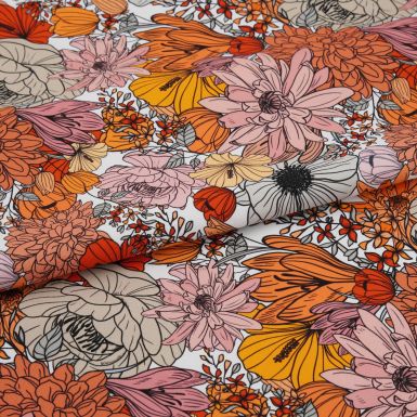 cotton canvas with an autumn theme print