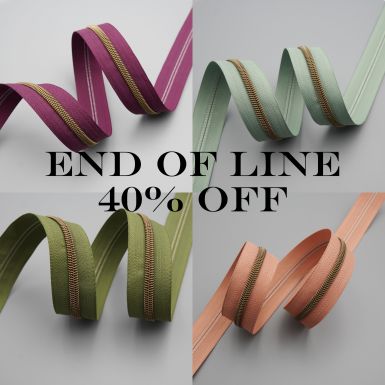 END OF LINE No.5 Nylon Zip Tape - Brass Teeth