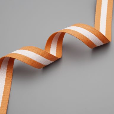 38mm Orange White Striped Webbing