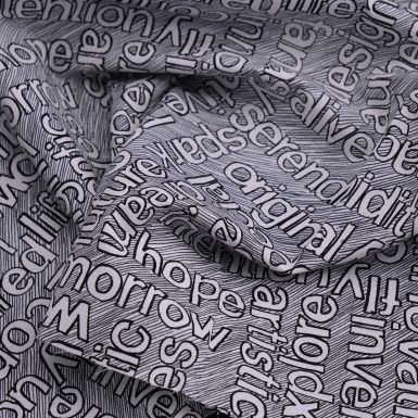 cotton fabric with word print design