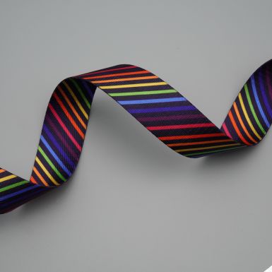 38mm Rainbow Tie Stripes Webbing