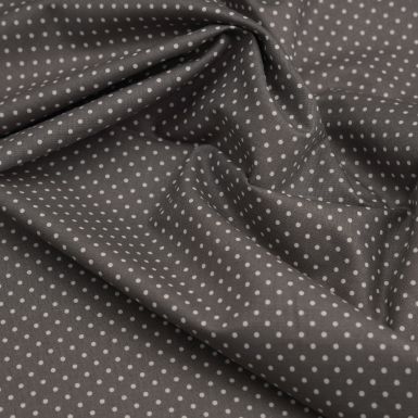 grey cotton fabric with white dots