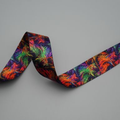 38mm Rainbow Palms Webbing