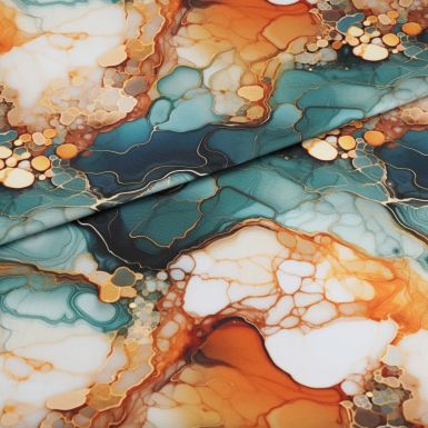 Flowing Bloom Oxford Fabric - Autumn Marble