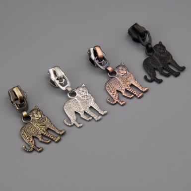 Metal leopard zip pulls
