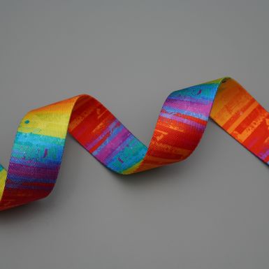 38mm Rainbow Abstract Webbing