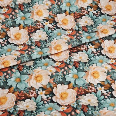 Flowing Bloom Oxford Fabric - Spring Flowers