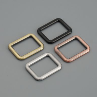 Metal rectangle rings in various colours