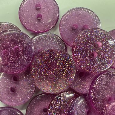 18mm Glitter Mauve Buttons