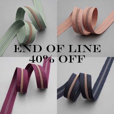 END OF LINE No.5 Nylon Zip Tape - Copper Teeth